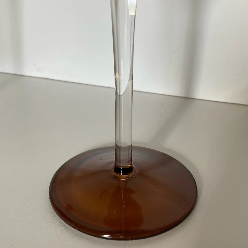 Pier 1 Martini Glasses Elemental Handblown Brown Amber Set of 2 Expresso EUC